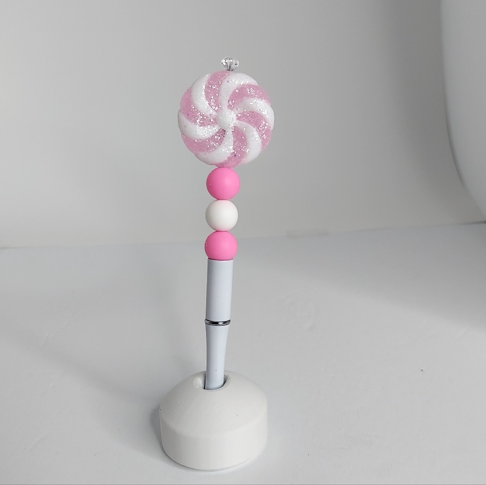 Pink and White Swirl Pen
